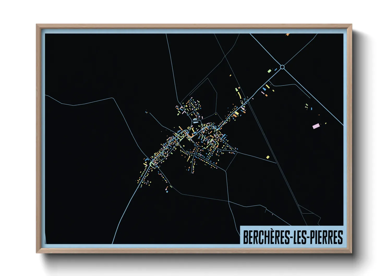 Une affiche de carte sur Berchères-les-Pierres