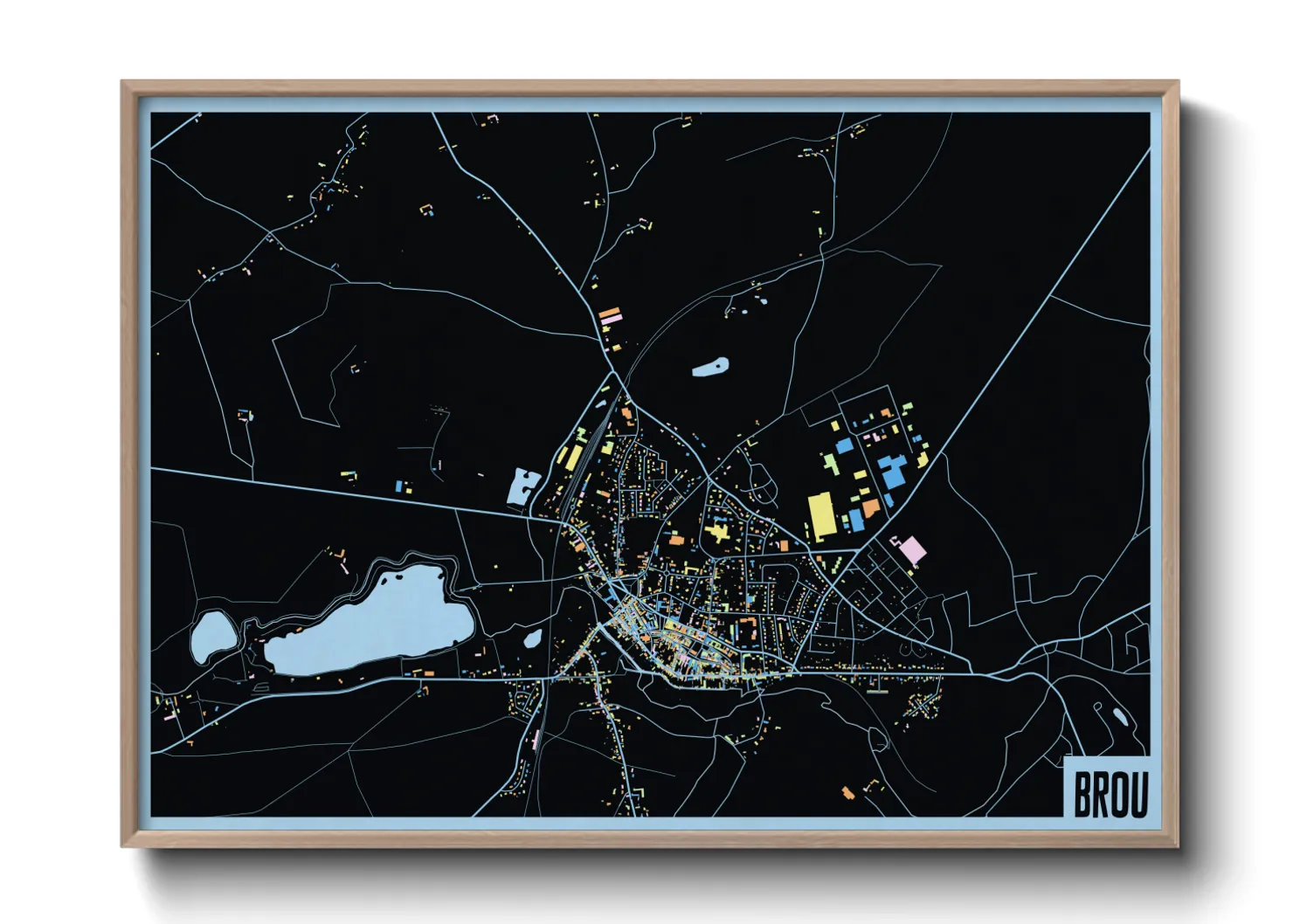 Une affiche de carte sur Brou