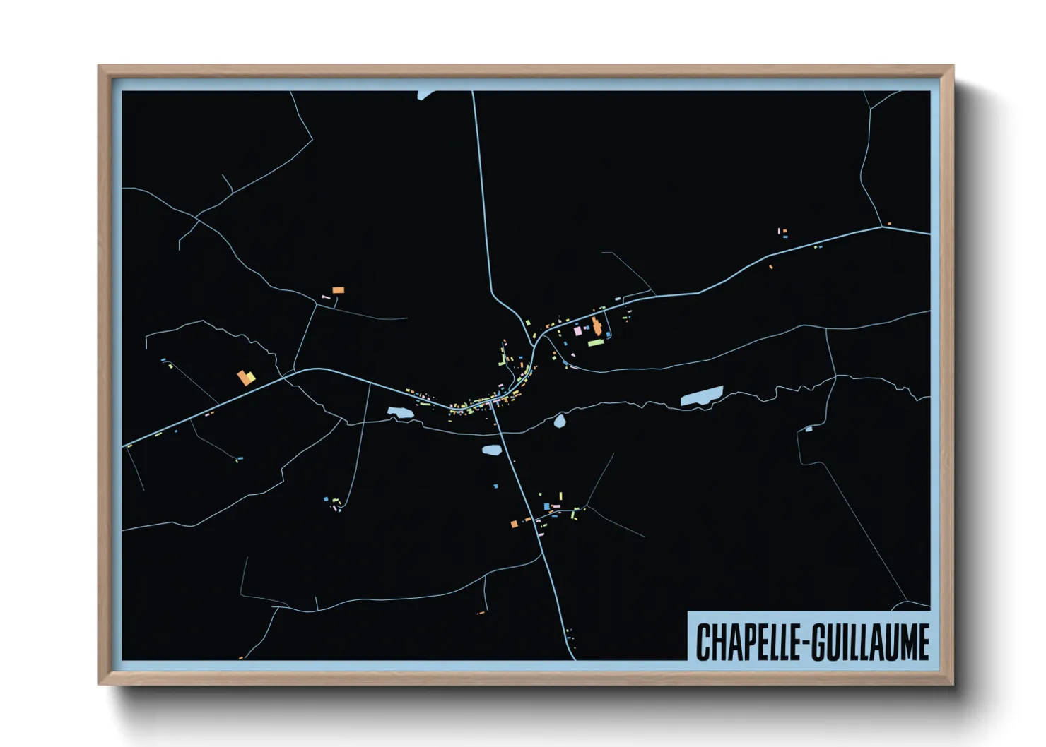 Une affiche de carte sur Chapelle-Guillaume