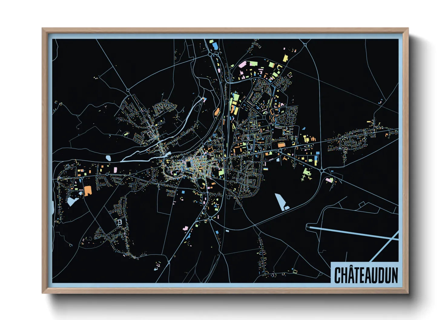 Une affiche de carte sur Châteaudun