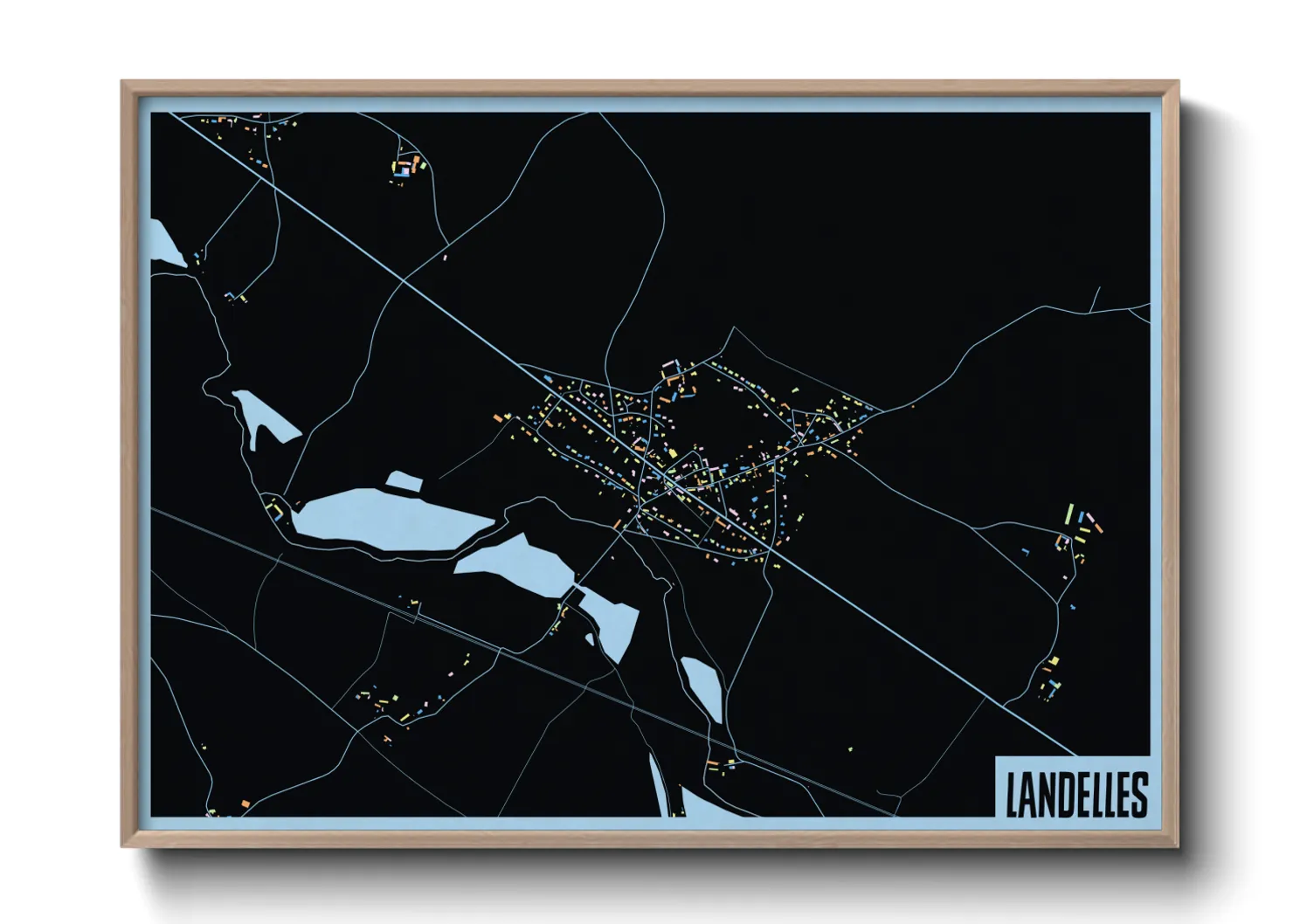 Une affiche de carte sur Landelles