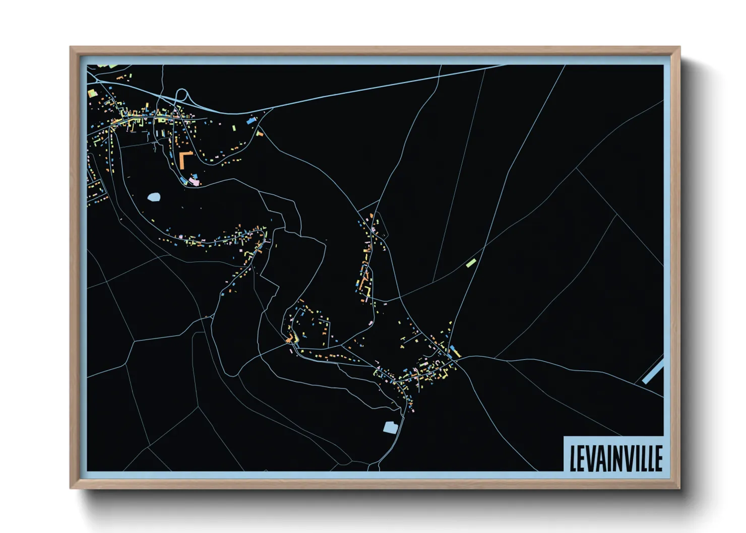 Une affiche de carte sur Levainville