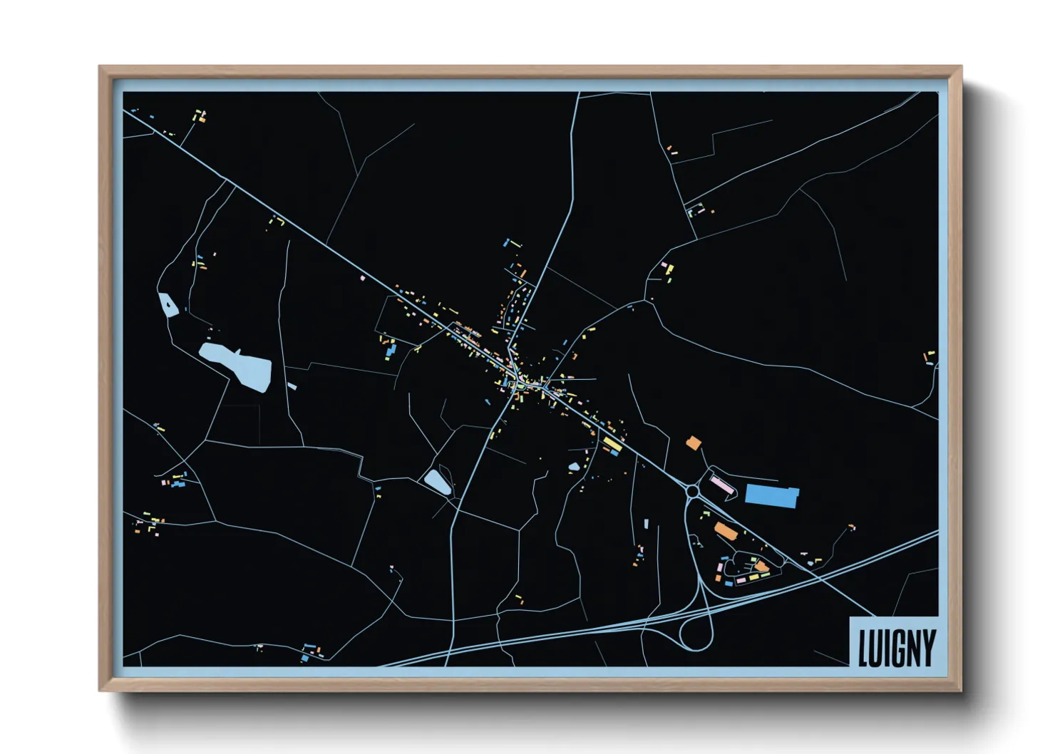 Une affiche de carte sur Luigny