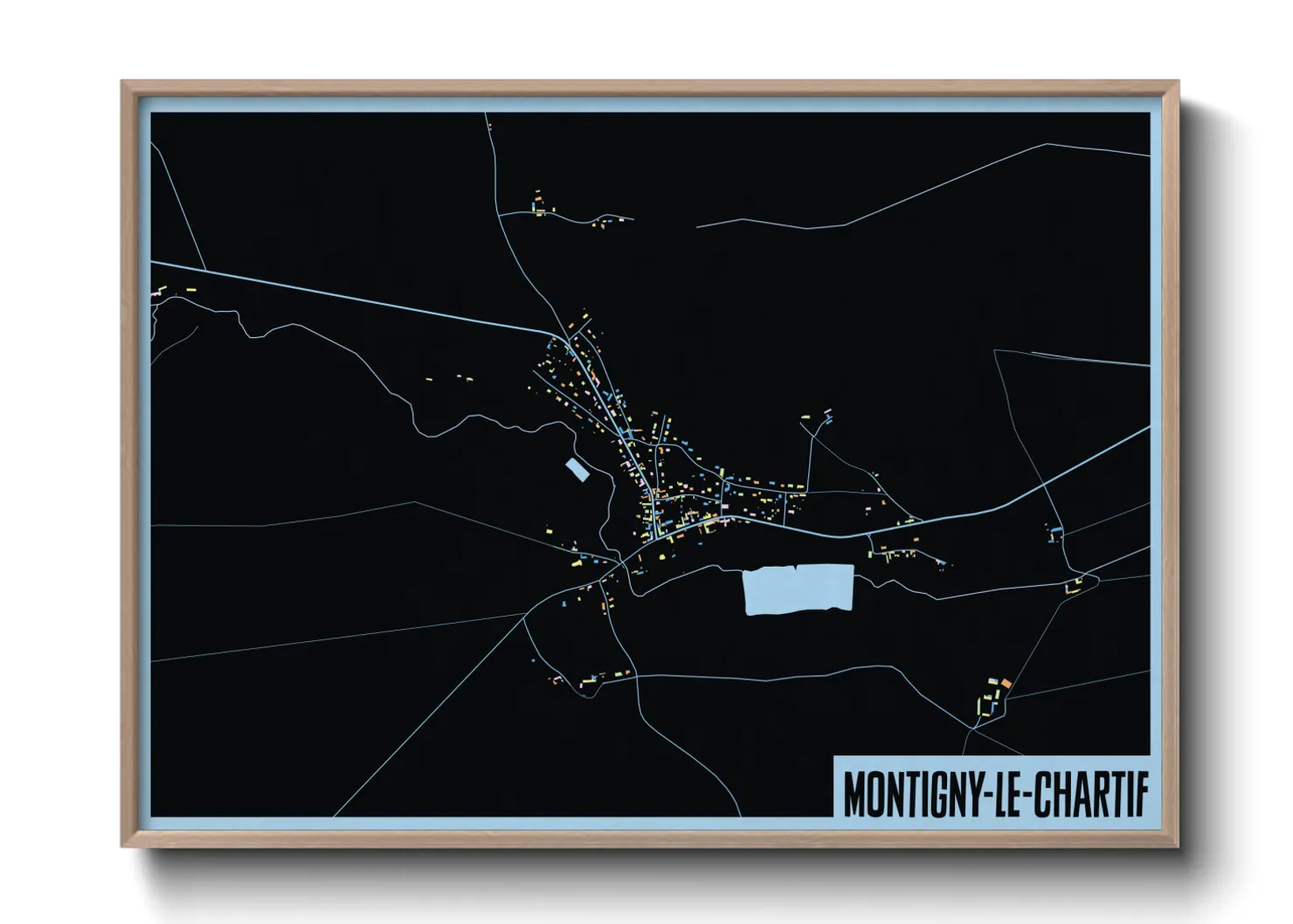 Une affiche de carte sur Montigny-le-Chartif