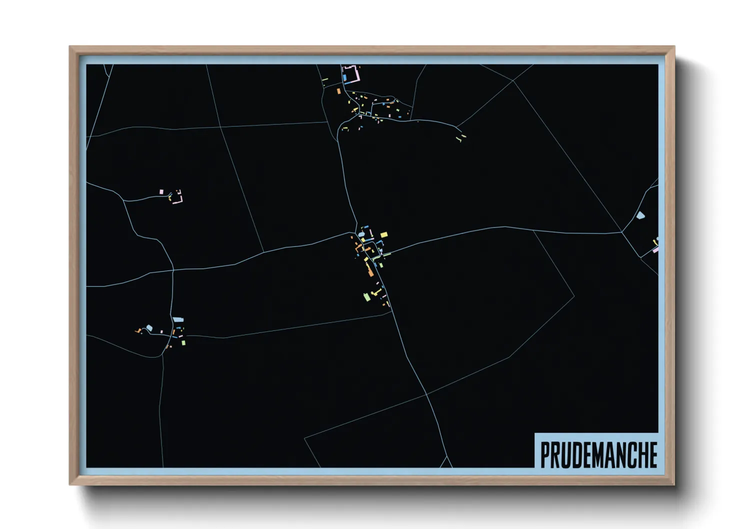 Une affiche de carte sur Prudemanche