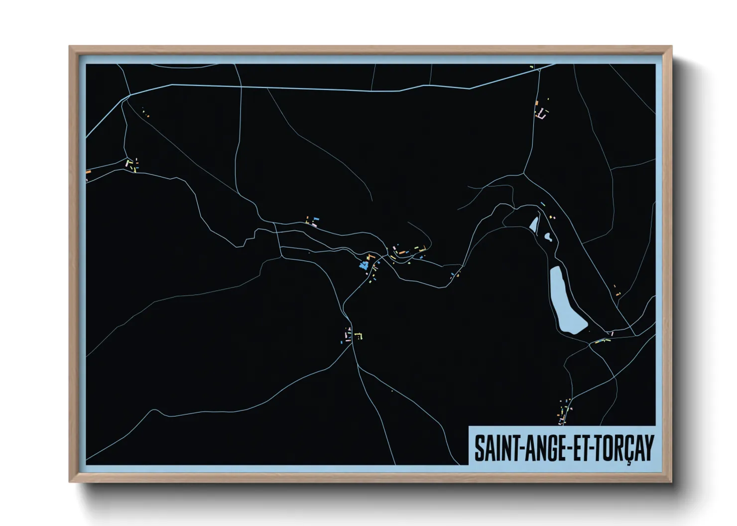 Une affiche de carte sur Saint-Ange-et-Torçay