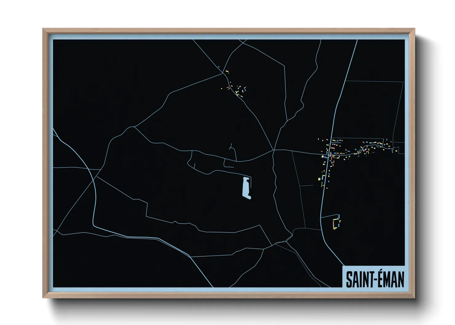 Une affiche de carte sur Saint-Éman