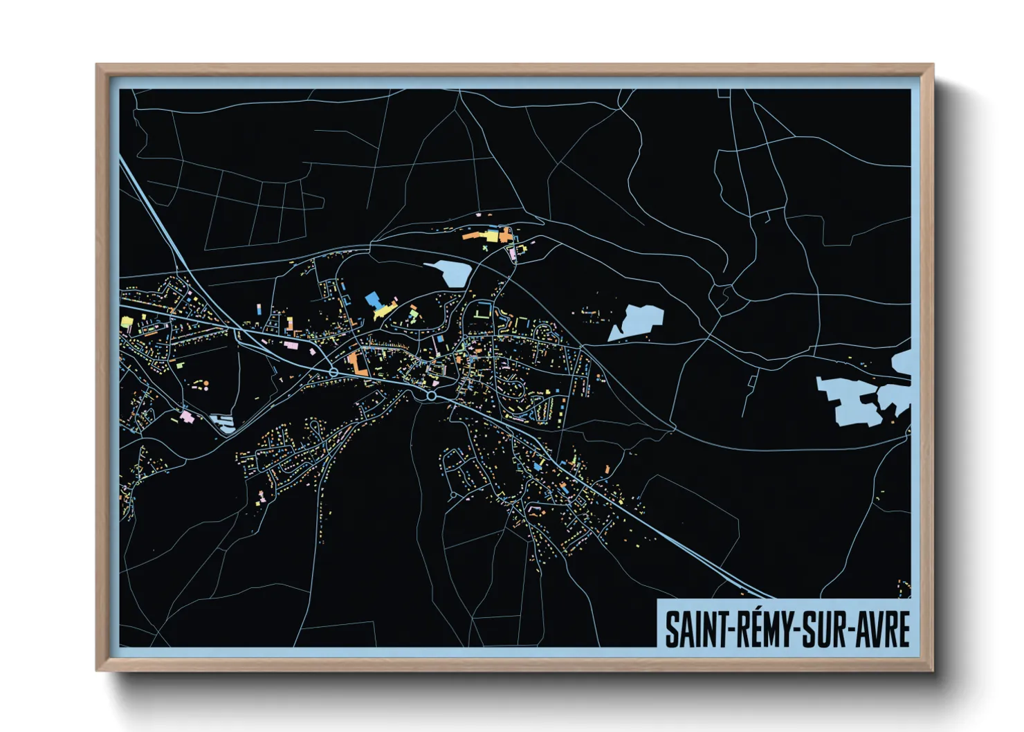 Une affiche de carte sur Saint-Rémy-sur-Avre