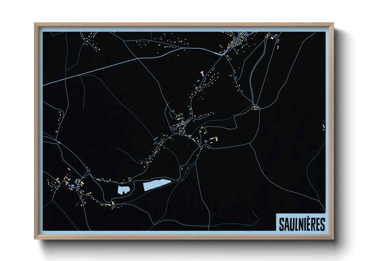 Une affiche de carte sur Saulnières