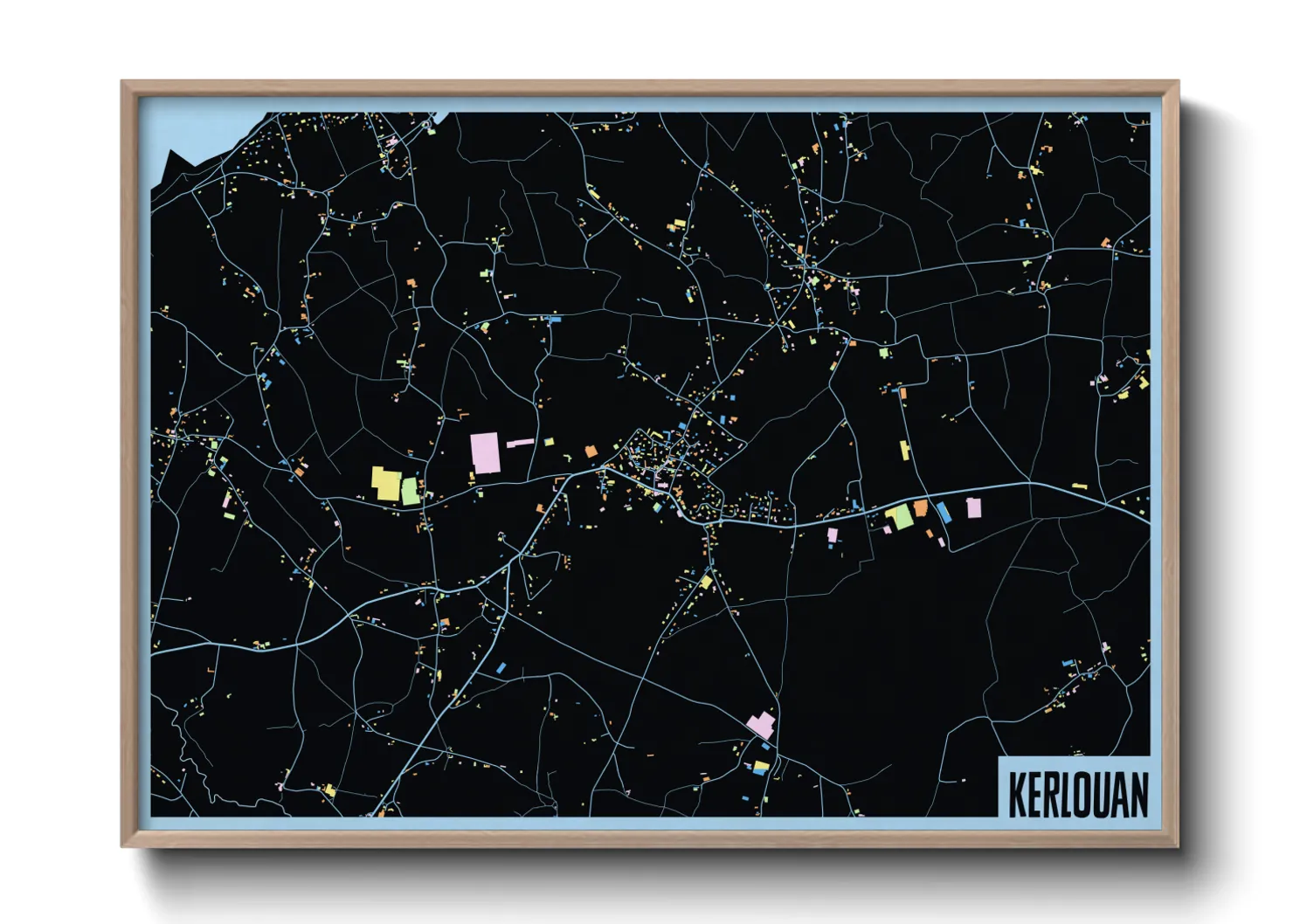 Une affiche de carte sur Kerlouan