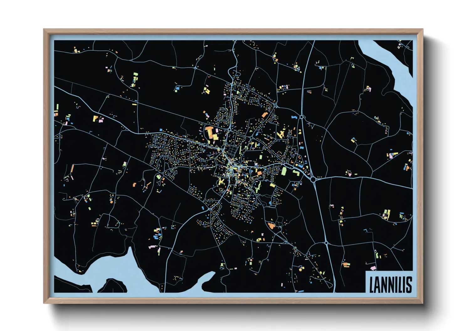 Une affiche de carte sur Lannilis