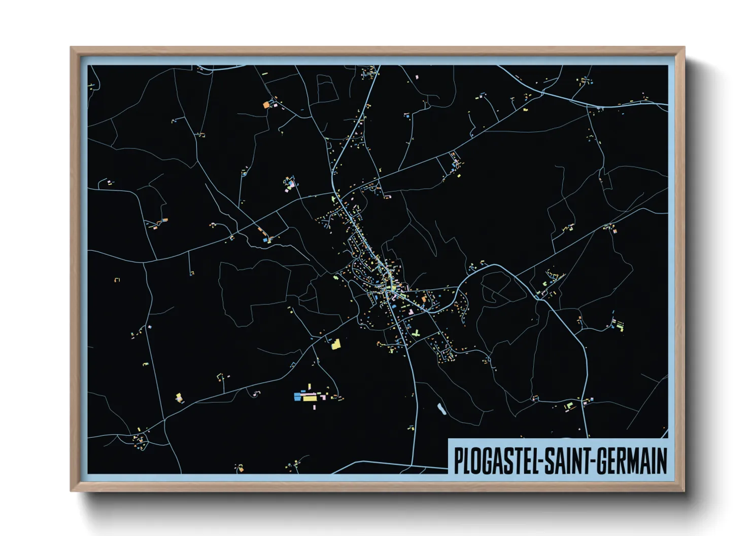 Une affiche de carte sur Plogastel-Saint-Germain
