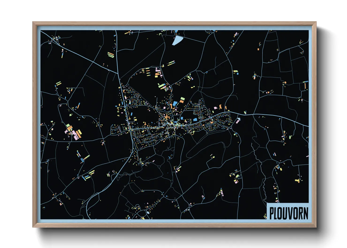 Une affiche de carte sur Plouvorn
