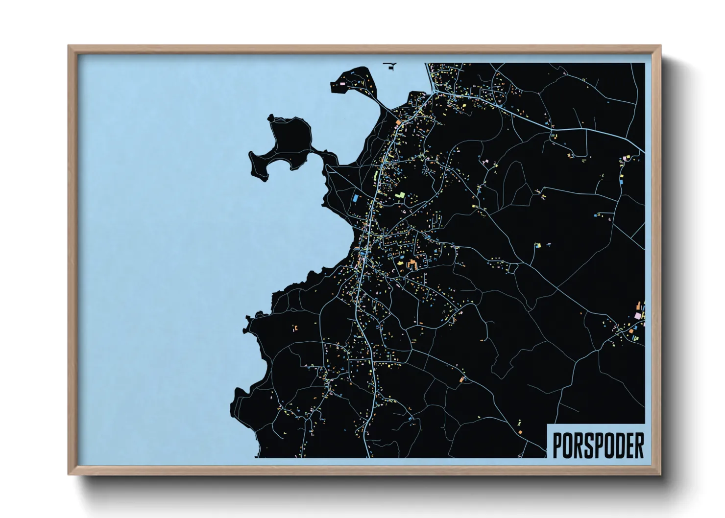 Une affiche de carte sur Porspoder