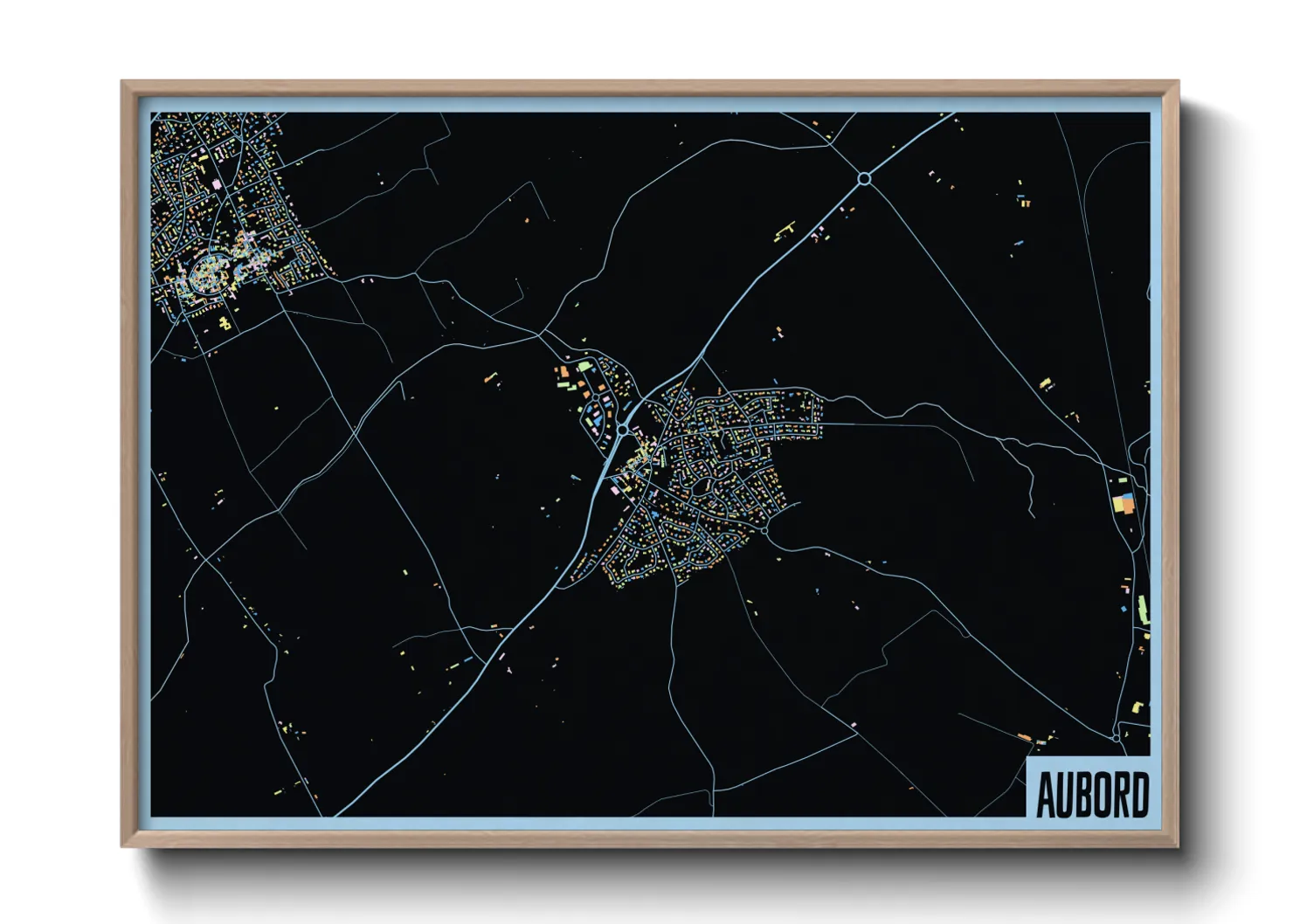 Une affiche de carte sur Aubord