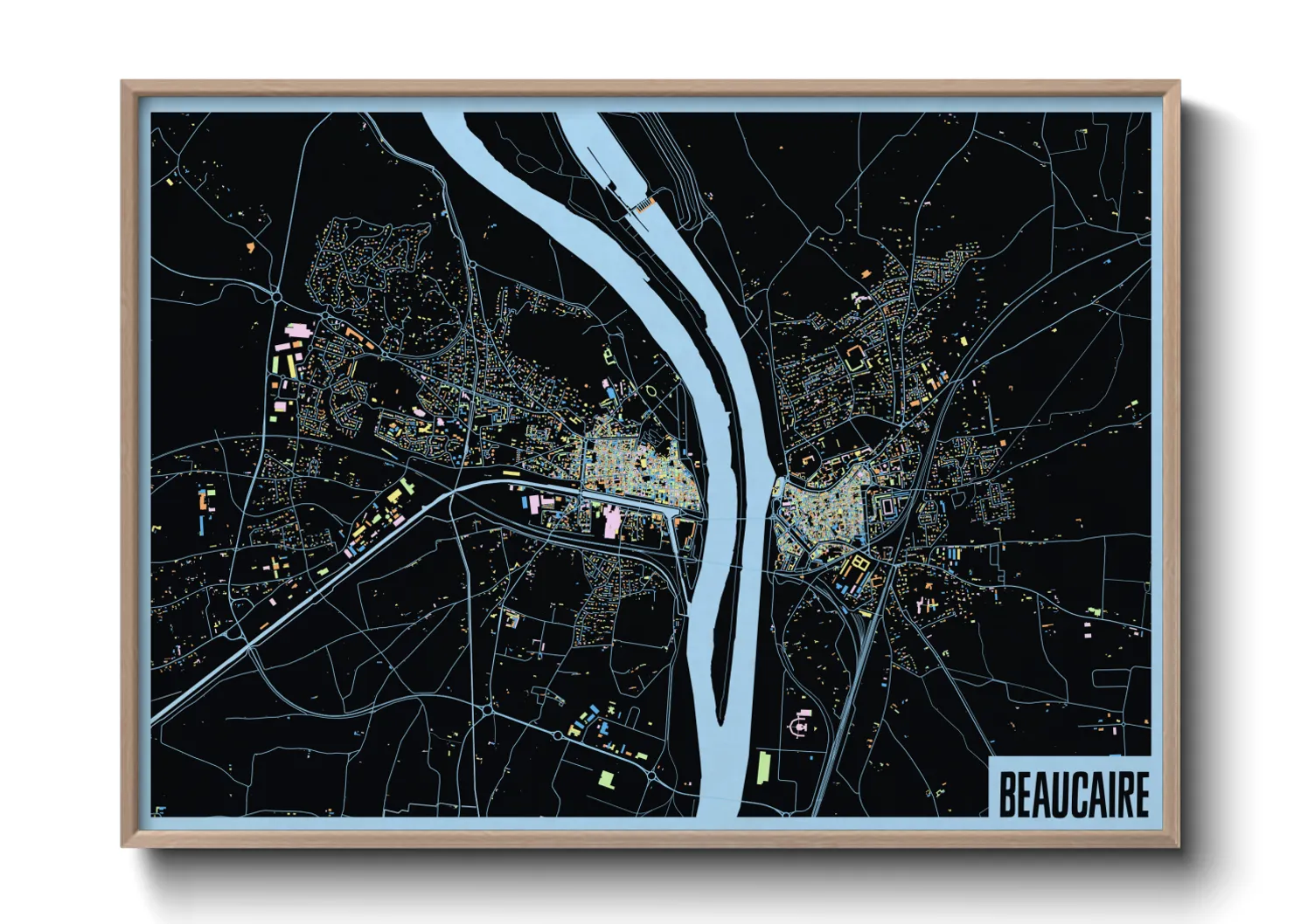 Une affiche de carte sur Beaucaire