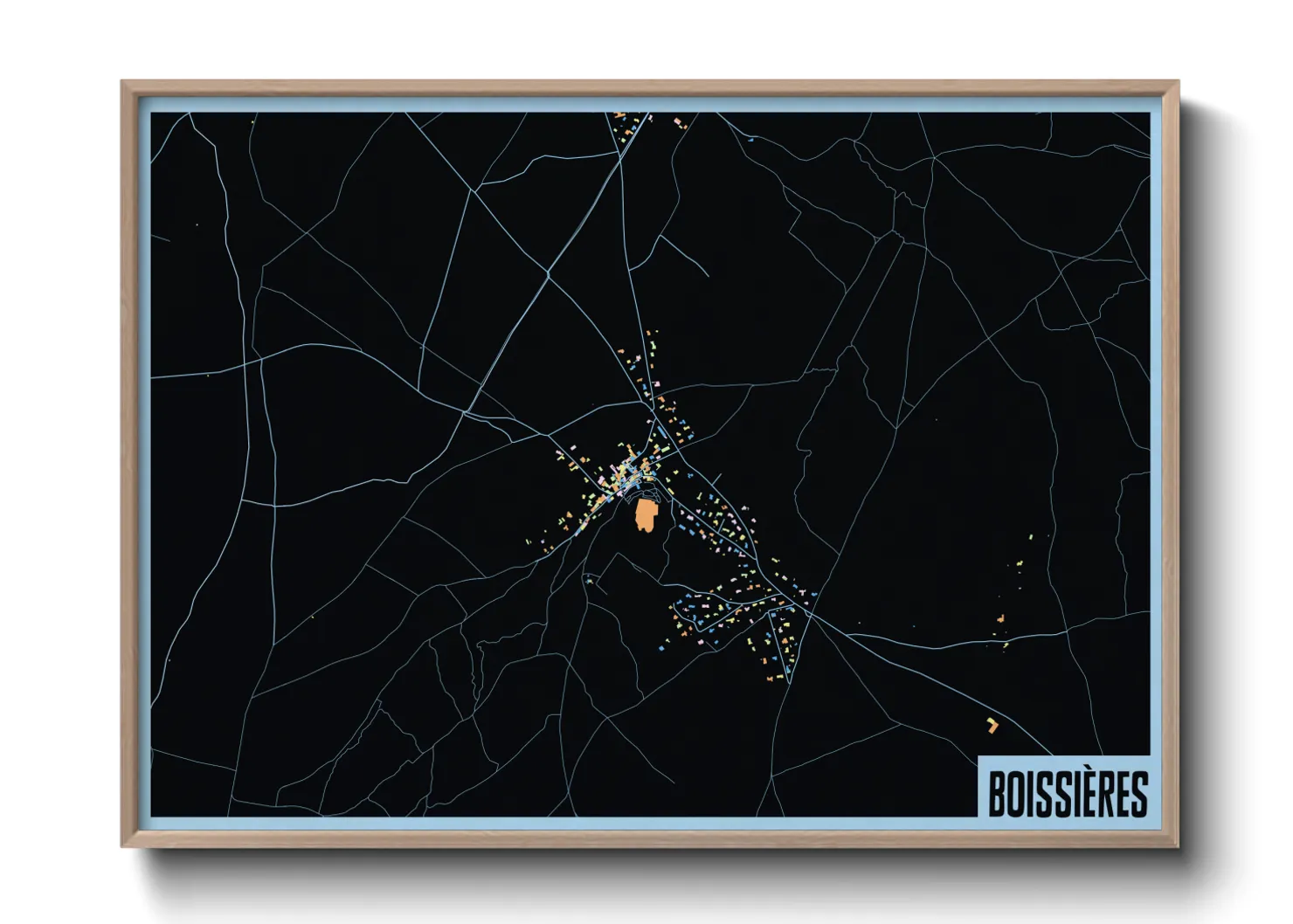 Une affiche de carte sur Boissières