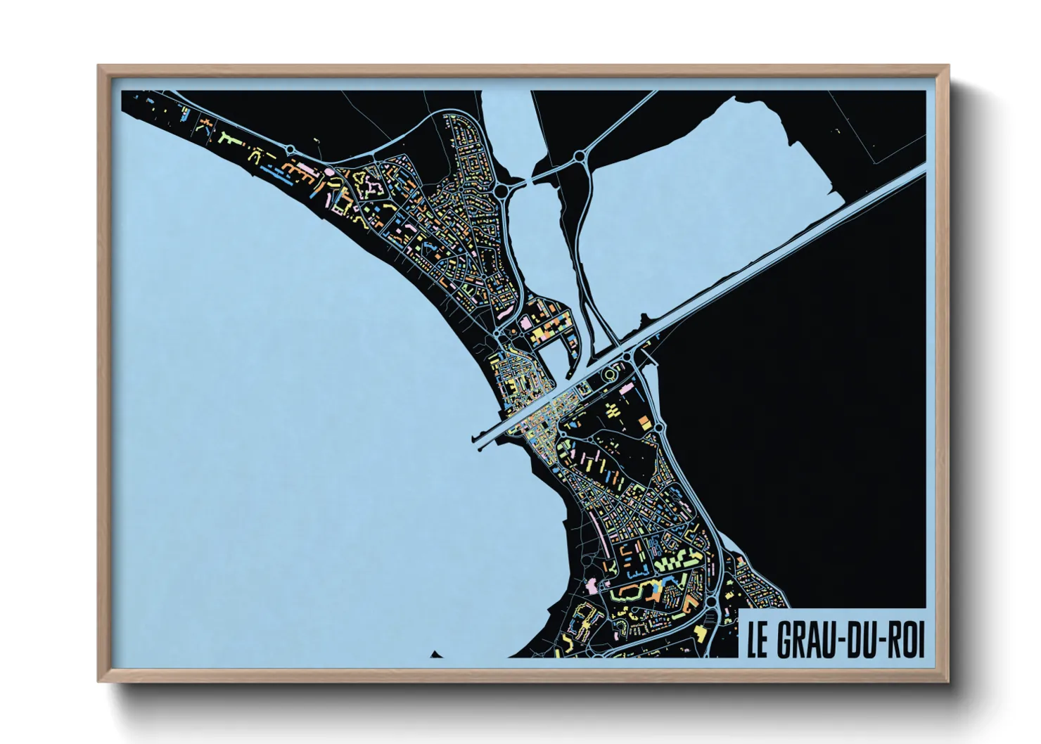 Une affiche de carte sur Le Grau-du-Roi