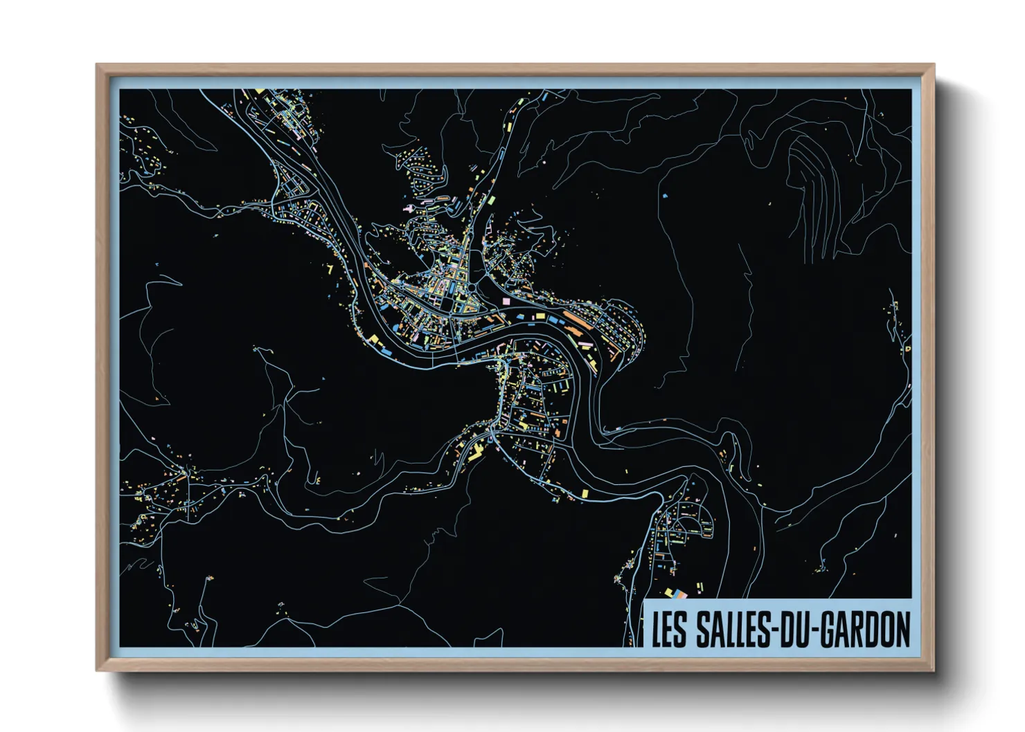Une affiche de carte sur Les Salles-du-Gardon