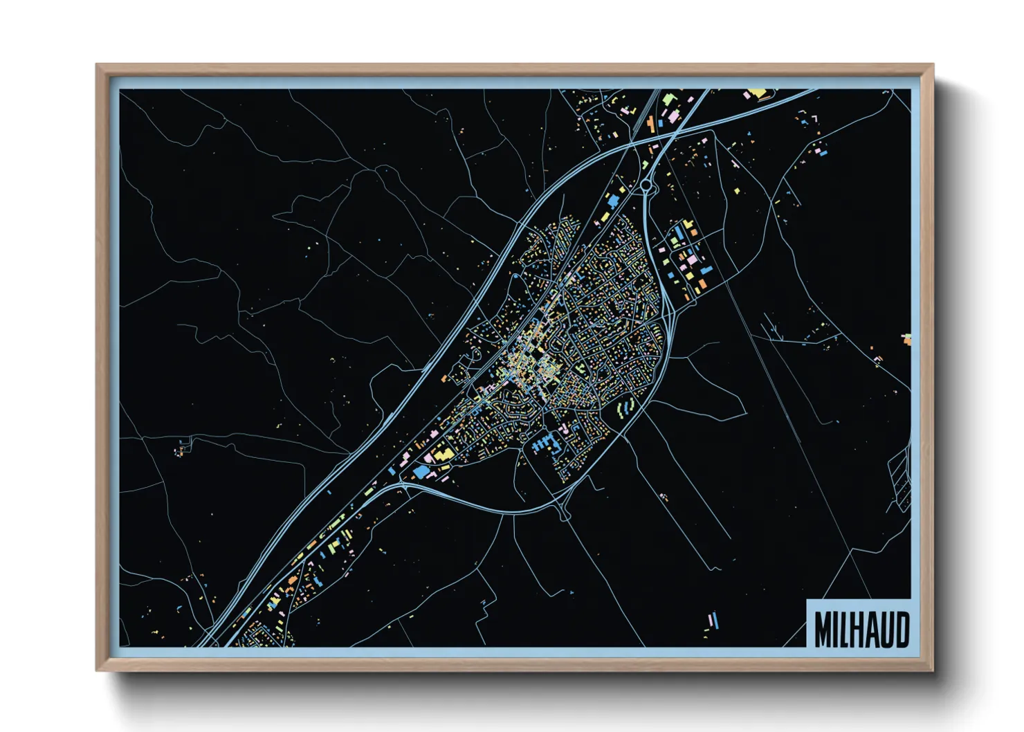 Une affiche de carte sur Milhaud