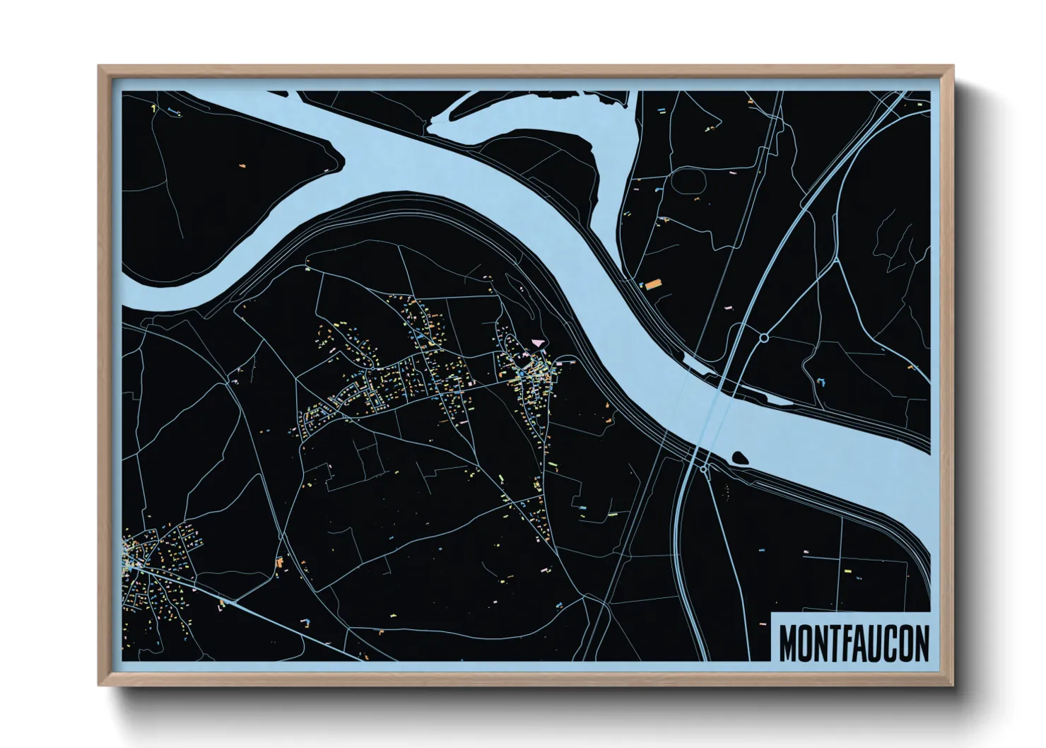 Une affiche de carte sur Montfaucon