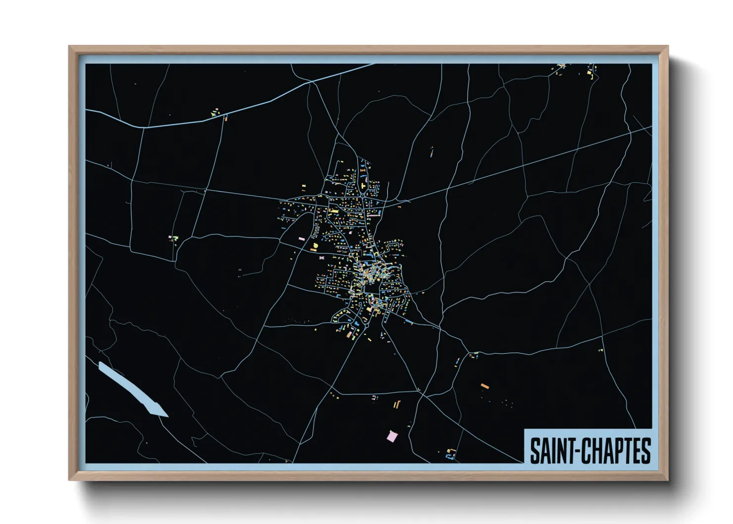 Une affiche de carte sur Saint-Chaptes