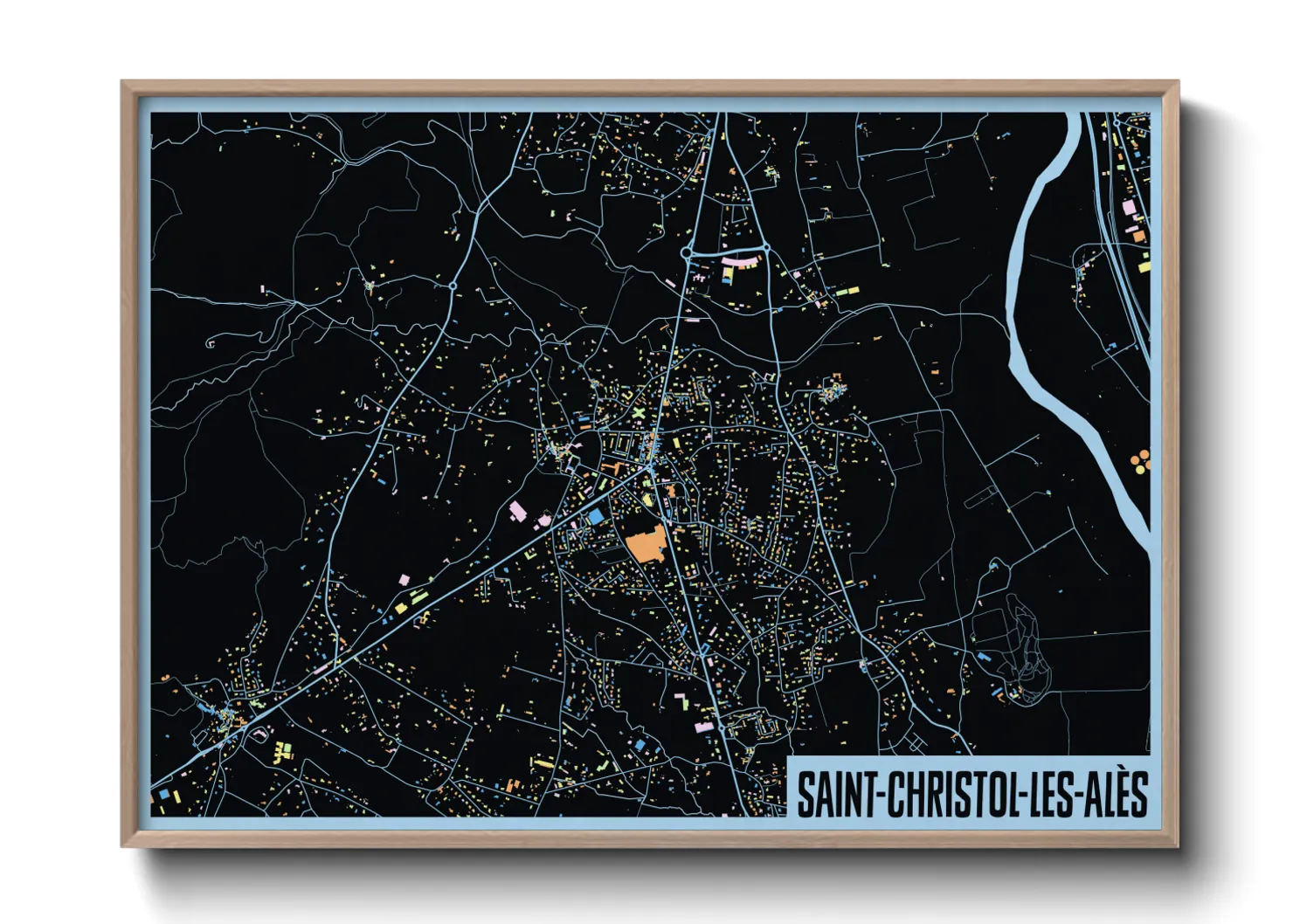 Une affiche de carte sur Saint-Christol-les-Alès