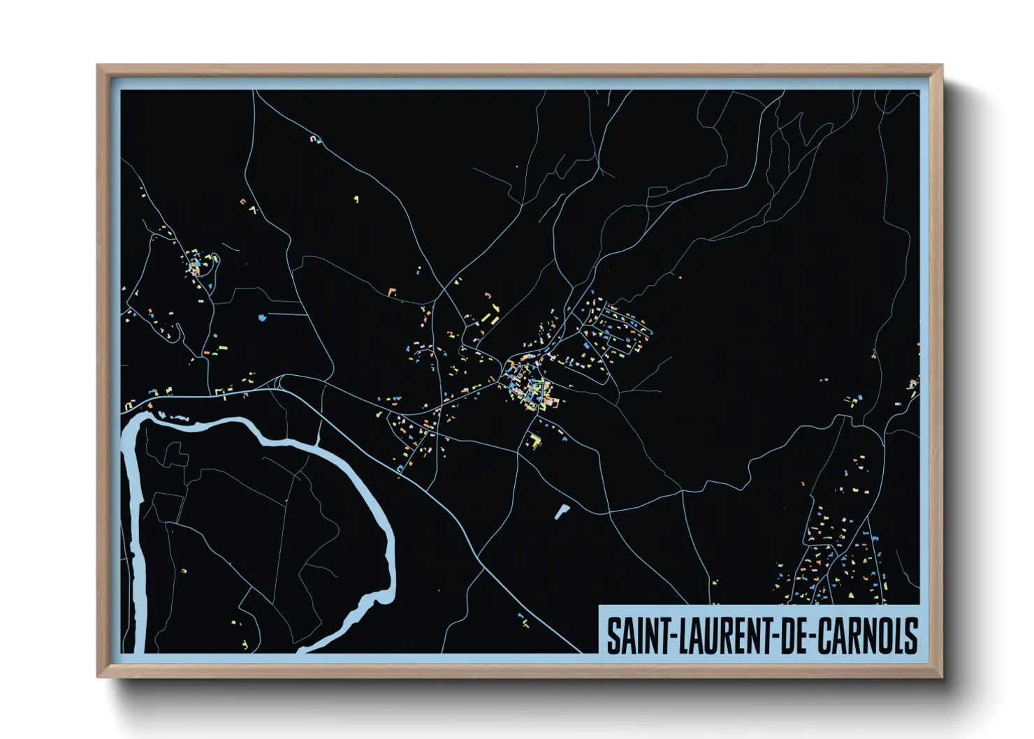 Une affiche de carte sur Saint-Laurent-de-Carnols
