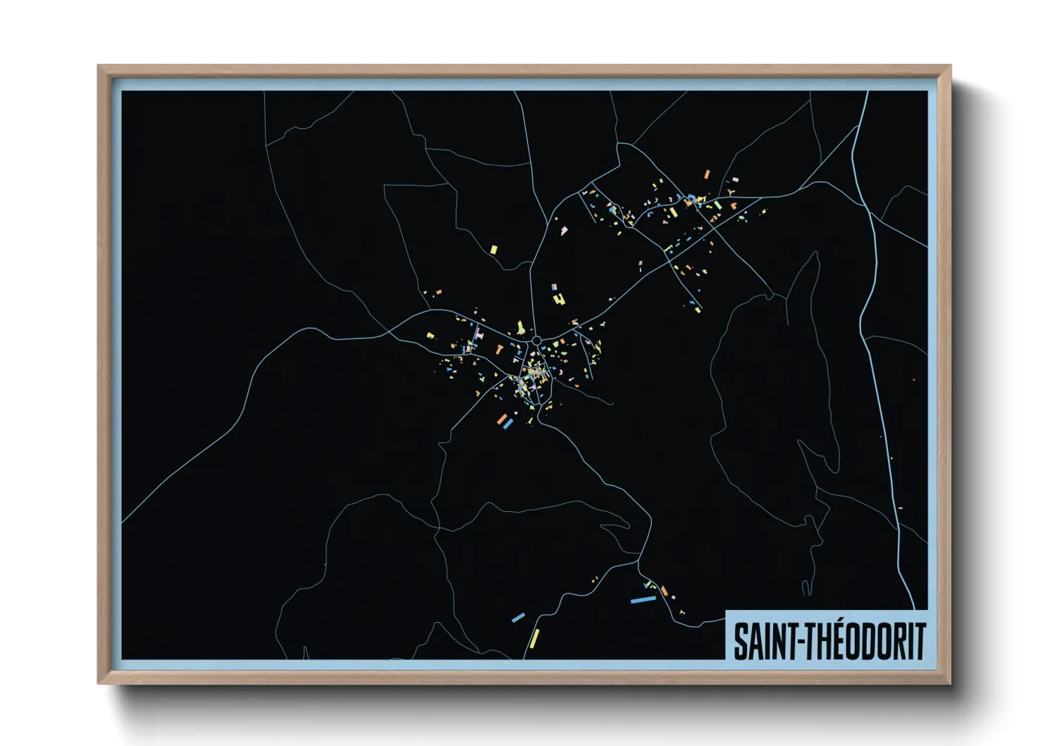 Une affiche de carte sur Saint-Théodorit