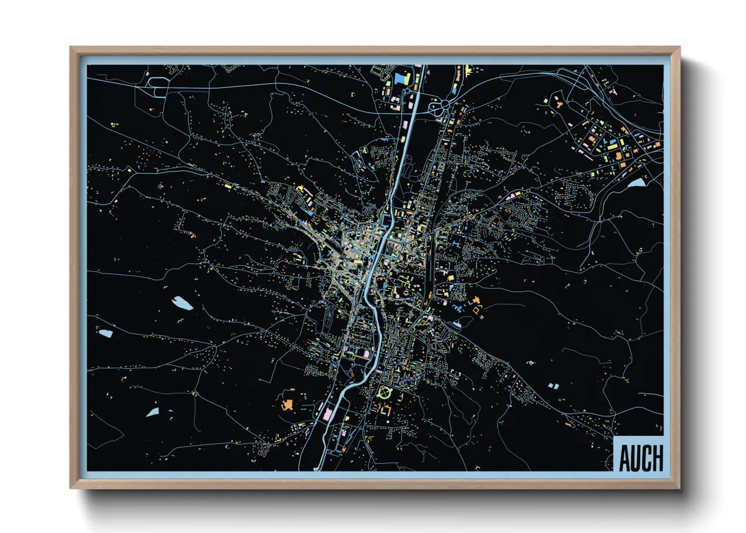 Une affiche de carte sur Auch