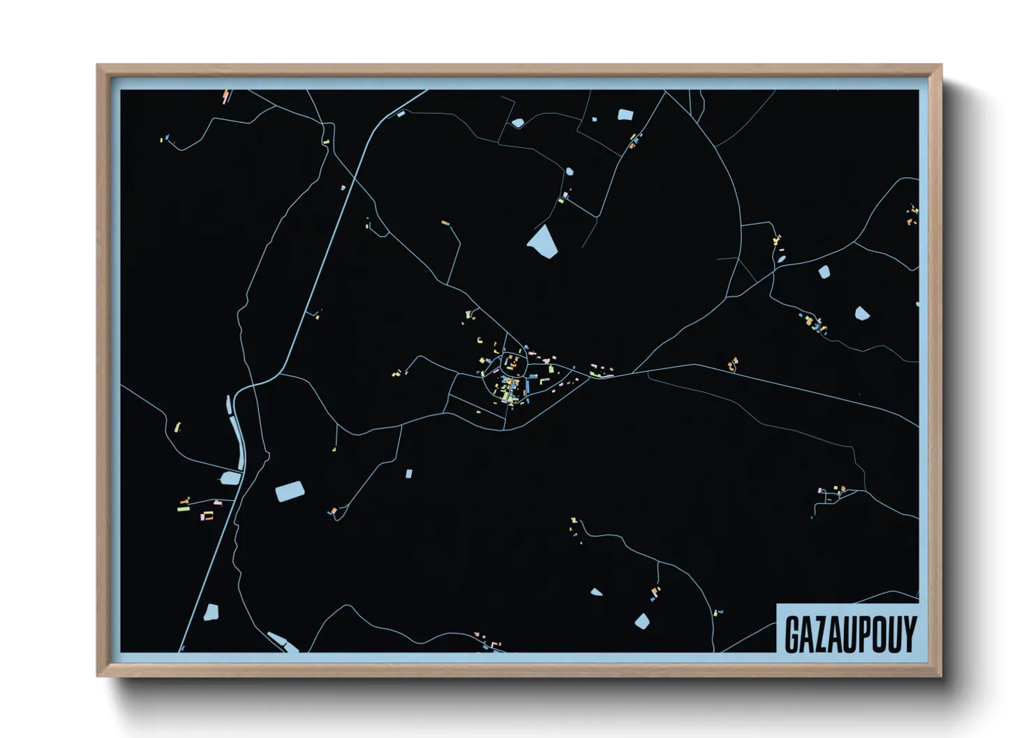 Une affiche de carte sur Gazaupouy