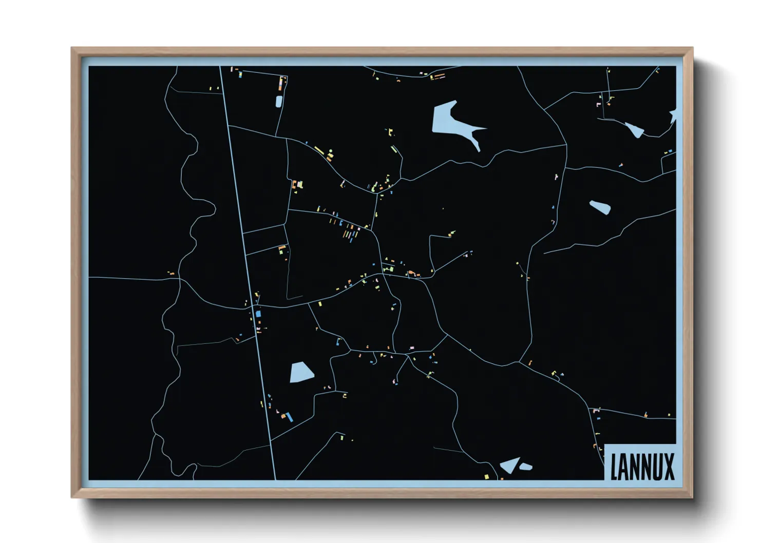 Une affiche de carte sur Lannux