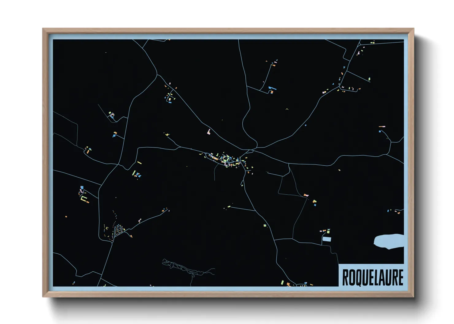 Une affiche de carte sur Roquelaure