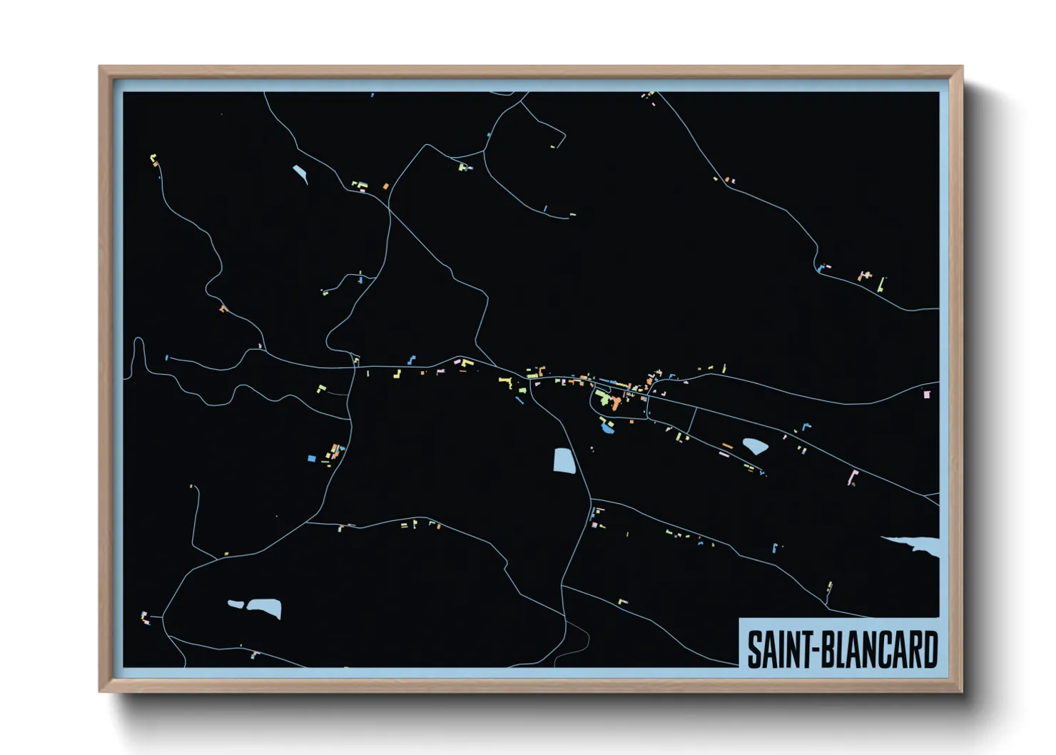 Une affiche de carte sur Saint-Blancard