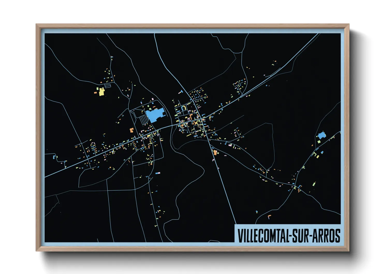 Une affiche de carte sur Villecomtal-sur-Arros