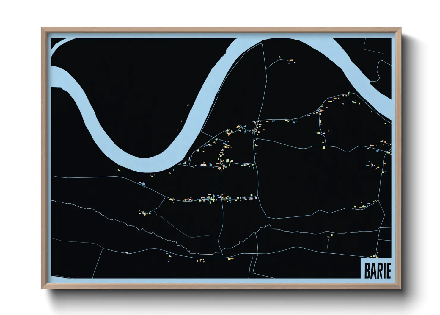 Une affiche de carte sur Barie