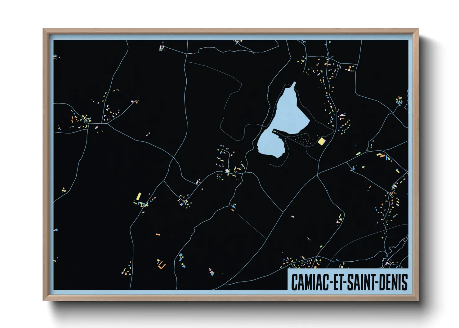 Une affiche de carte sur Camiac-et-Saint-Denis