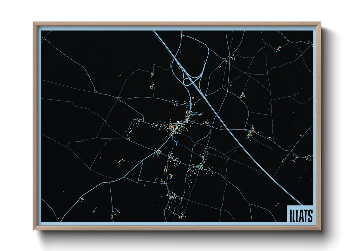 Une affiche de carte sur Illats