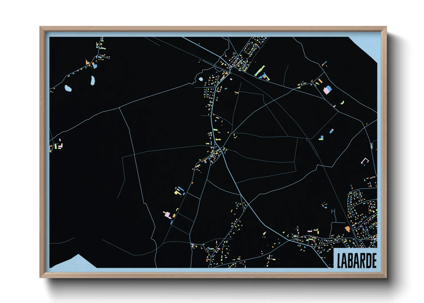 Une affiche de carte sur Labarde