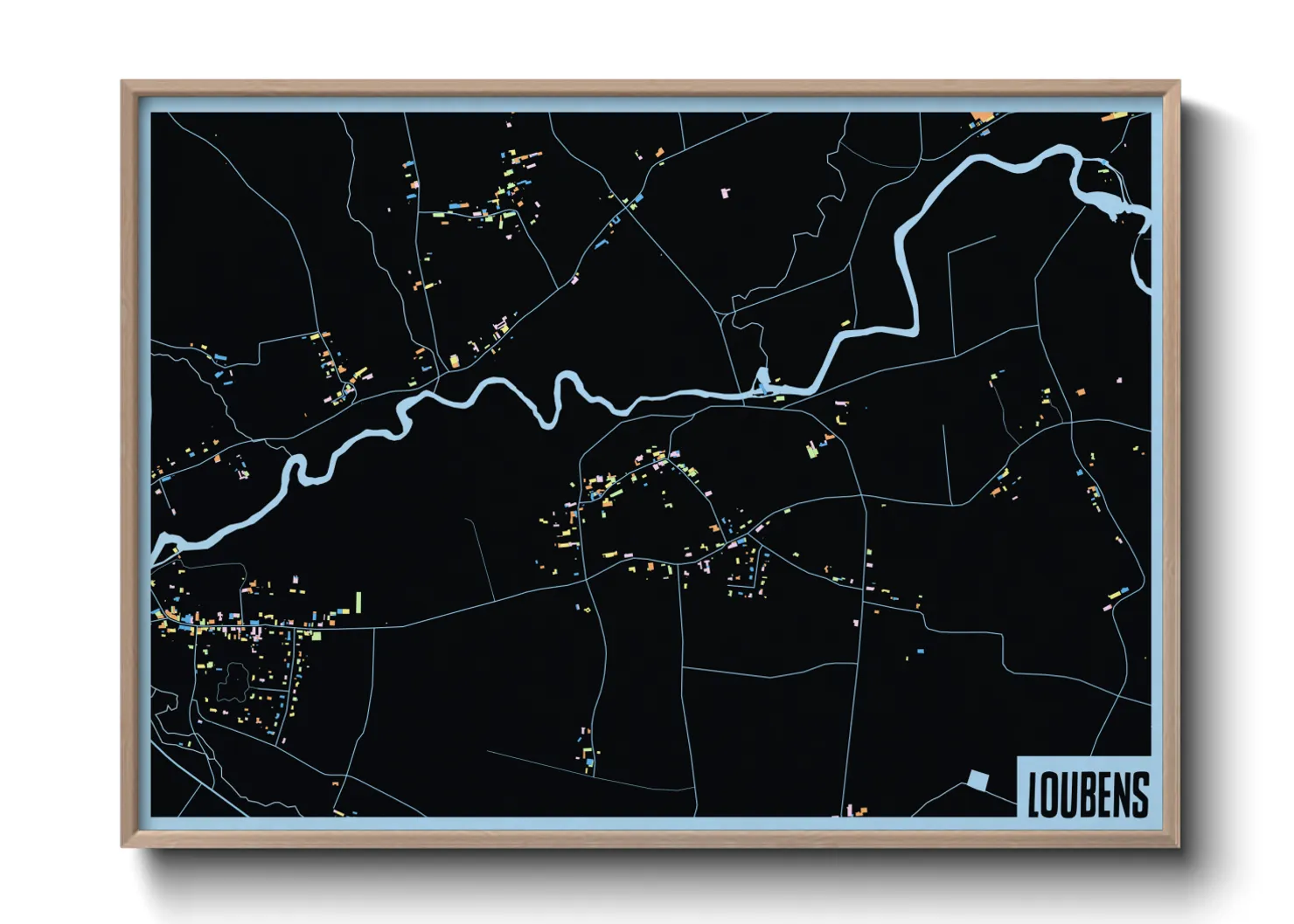 Une affiche de carte sur Loubens