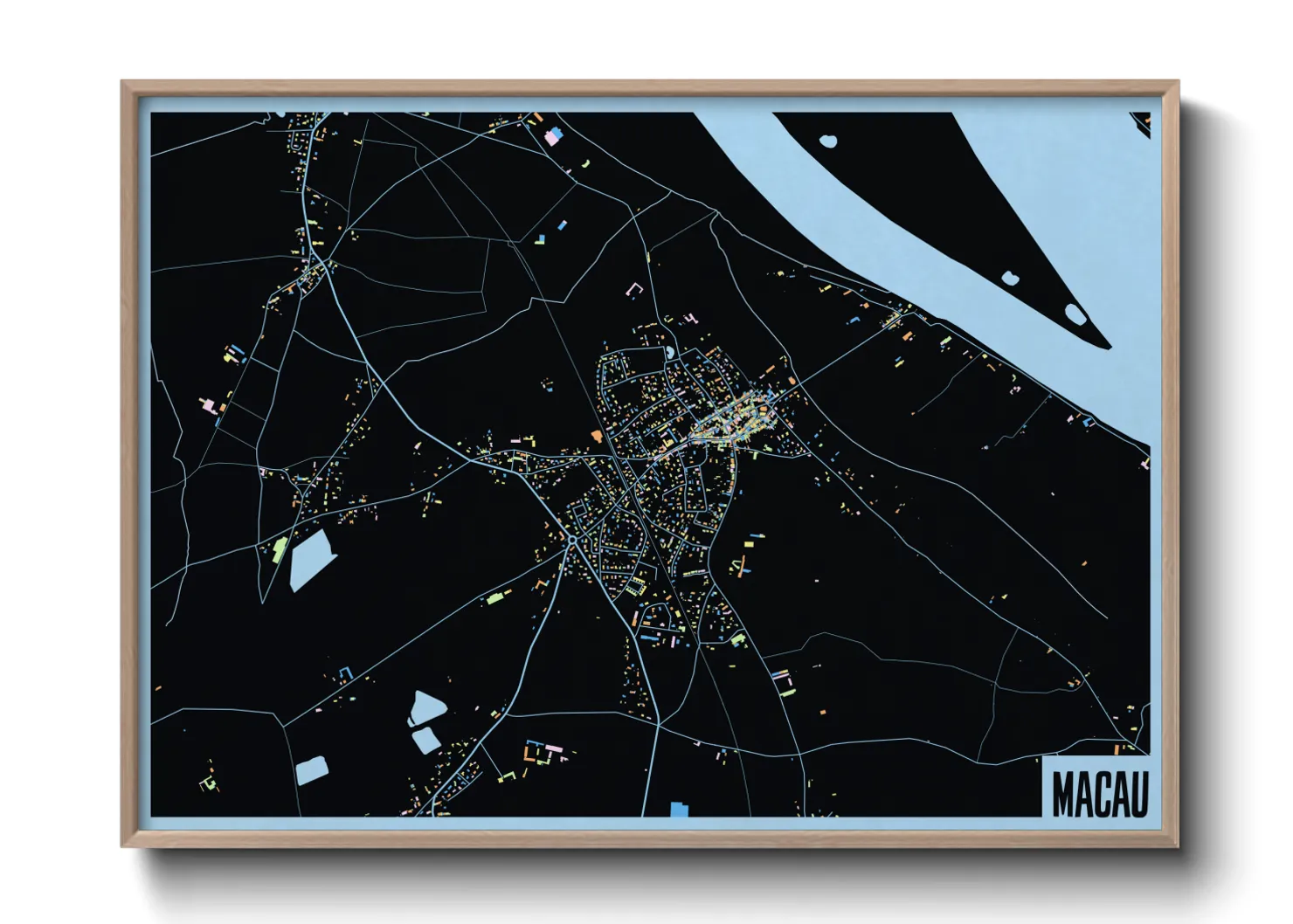 Une affiche de carte sur Macau