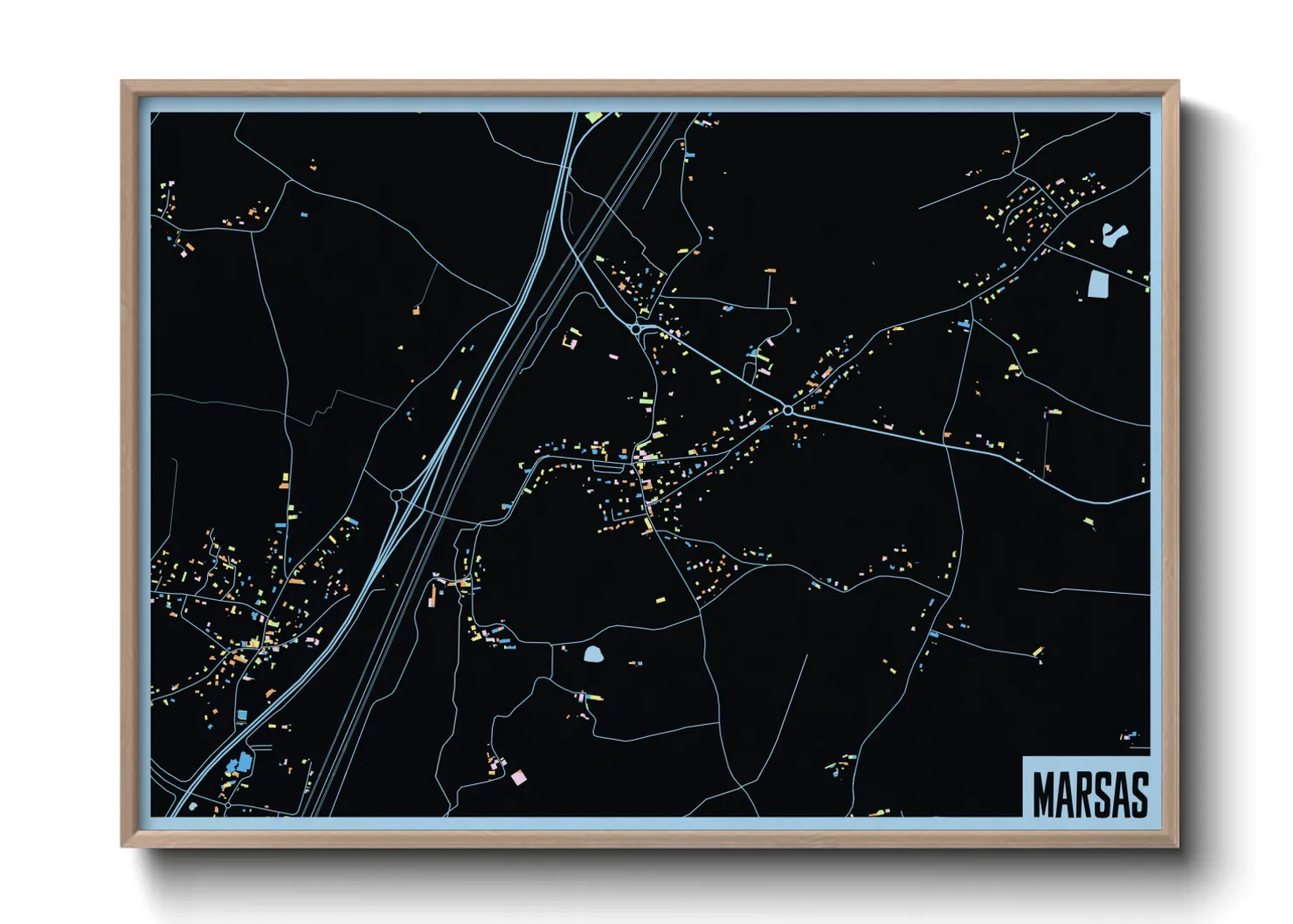 Une affiche de carte sur Marsas