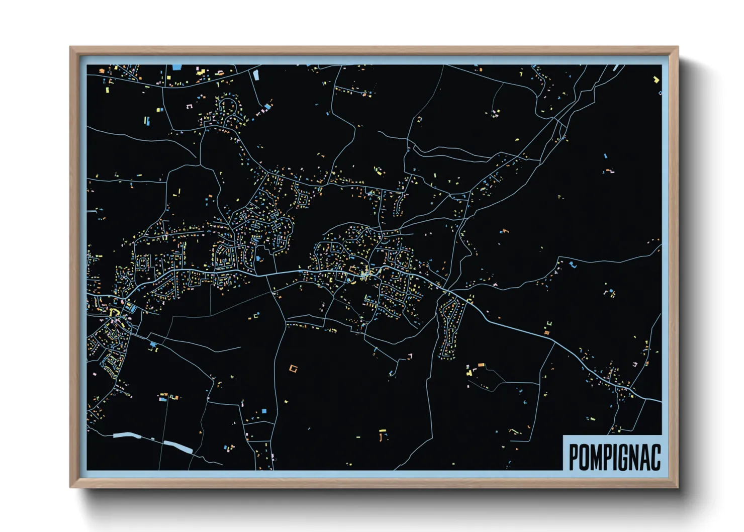 Une affiche de carte sur Pompignac