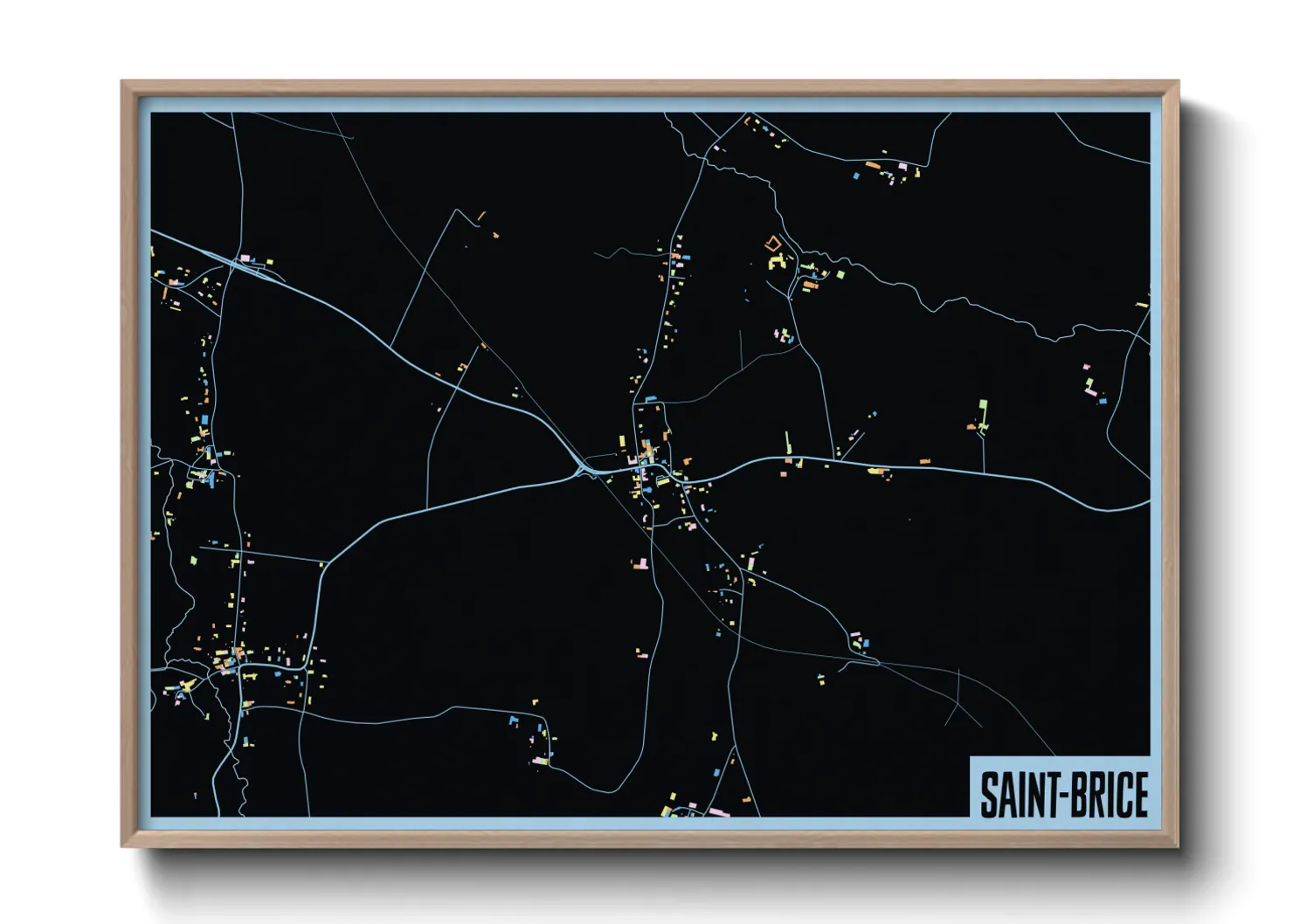 Une affiche de carte sur Saint-Brice