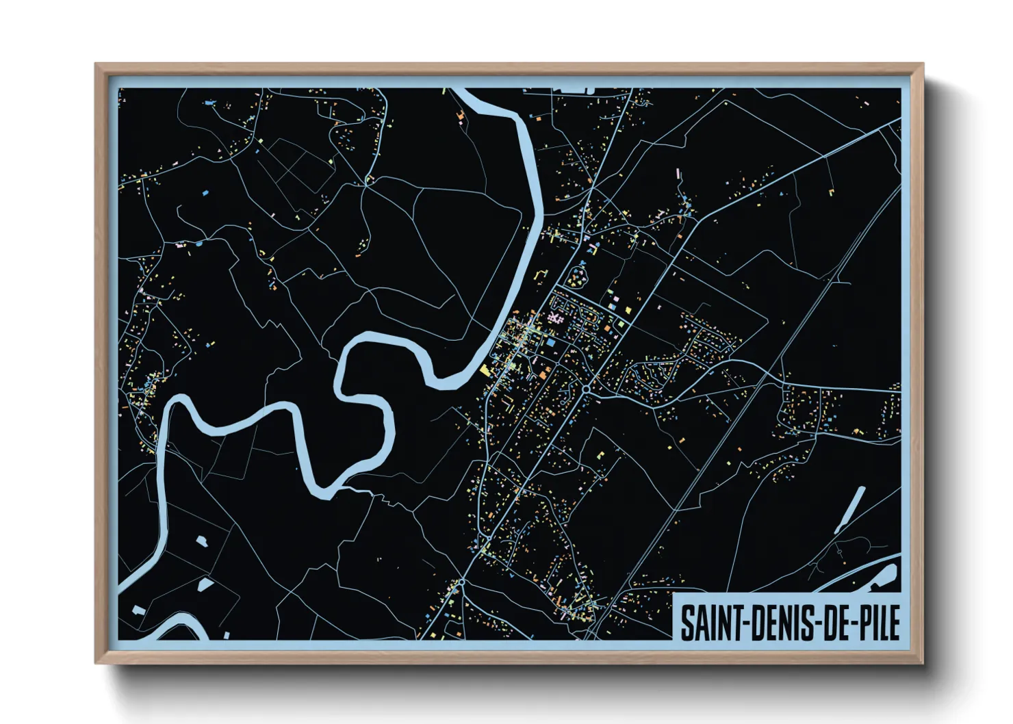 Une affiche de carte sur Saint-Denis-de-Pile