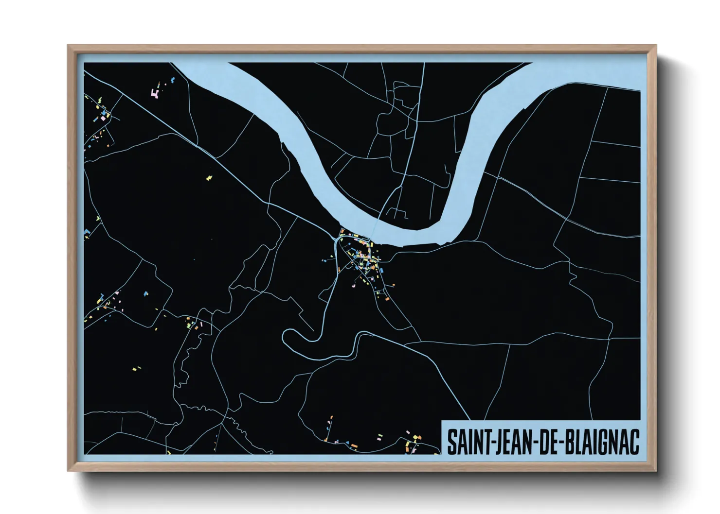 Une affiche de carte sur Saint-Jean-de-Blaignac