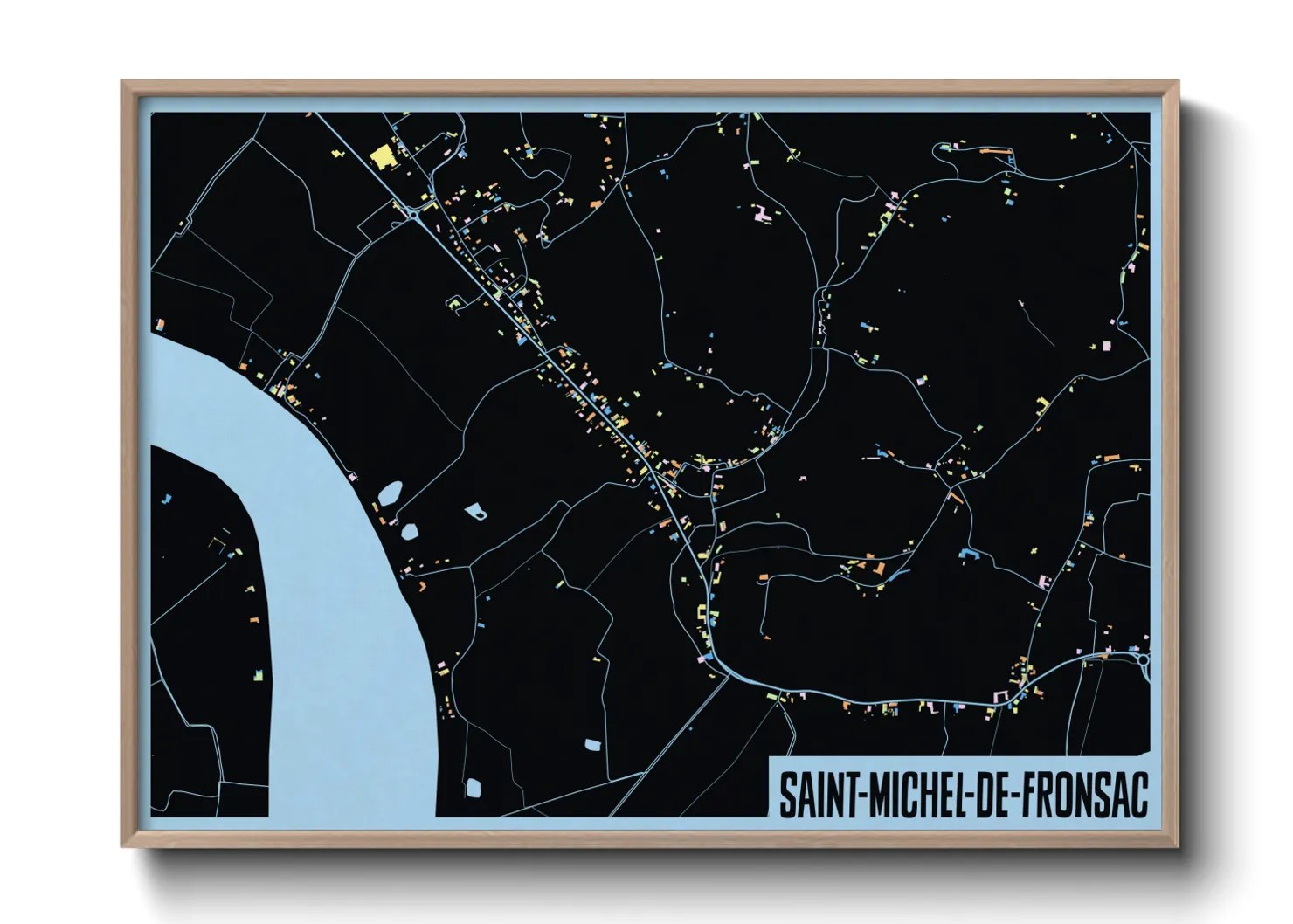 Une affiche de carte sur Saint-Michel-de-Fronsac