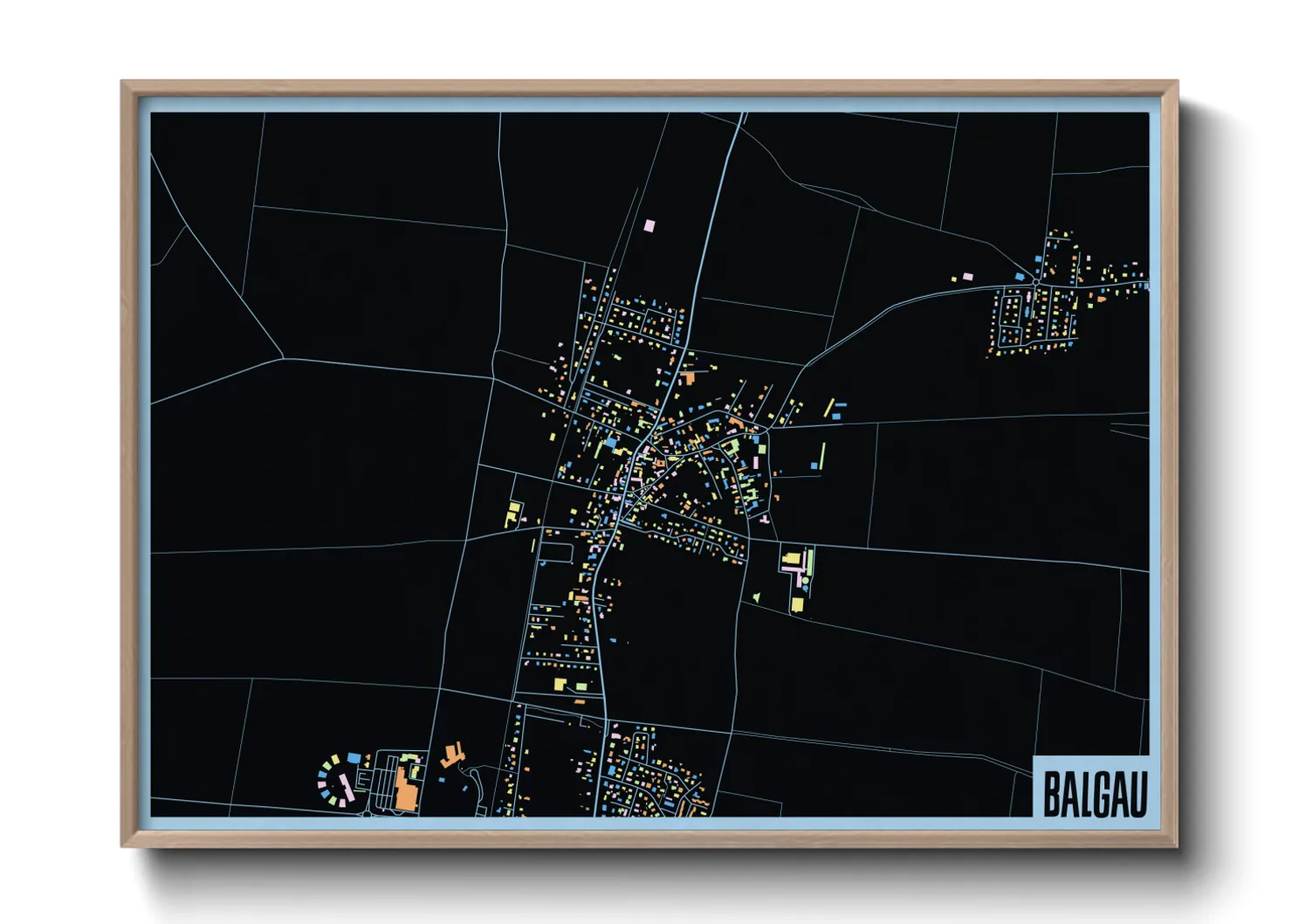 Une affiche de carte sur Balgau