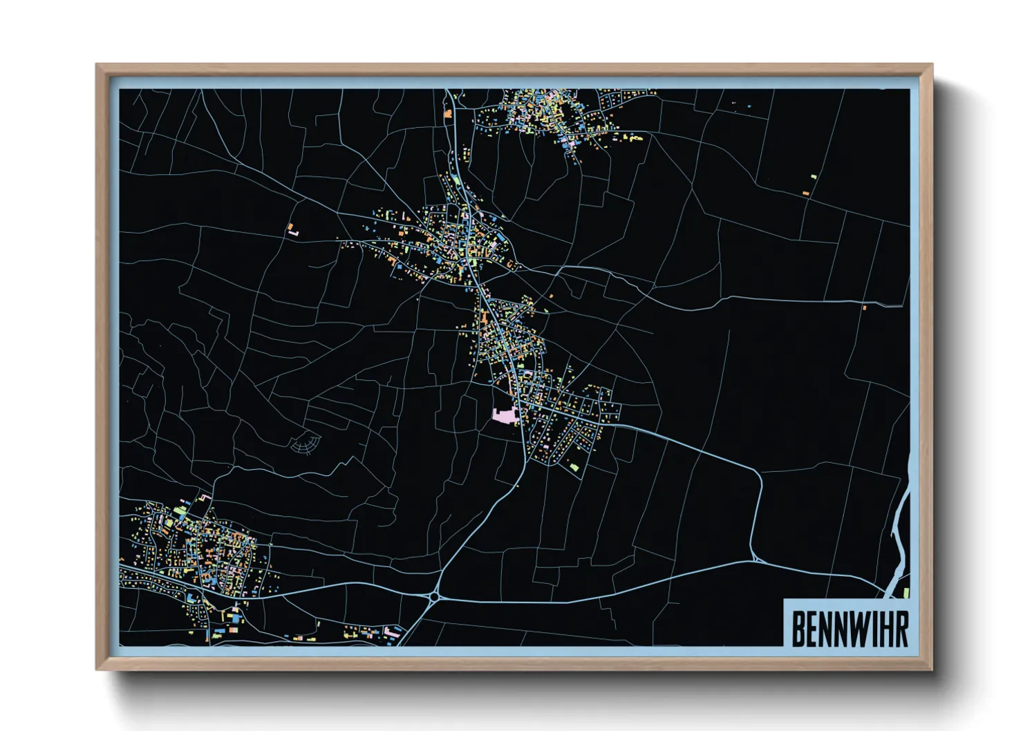 Une affiche de carte sur Bennwihr