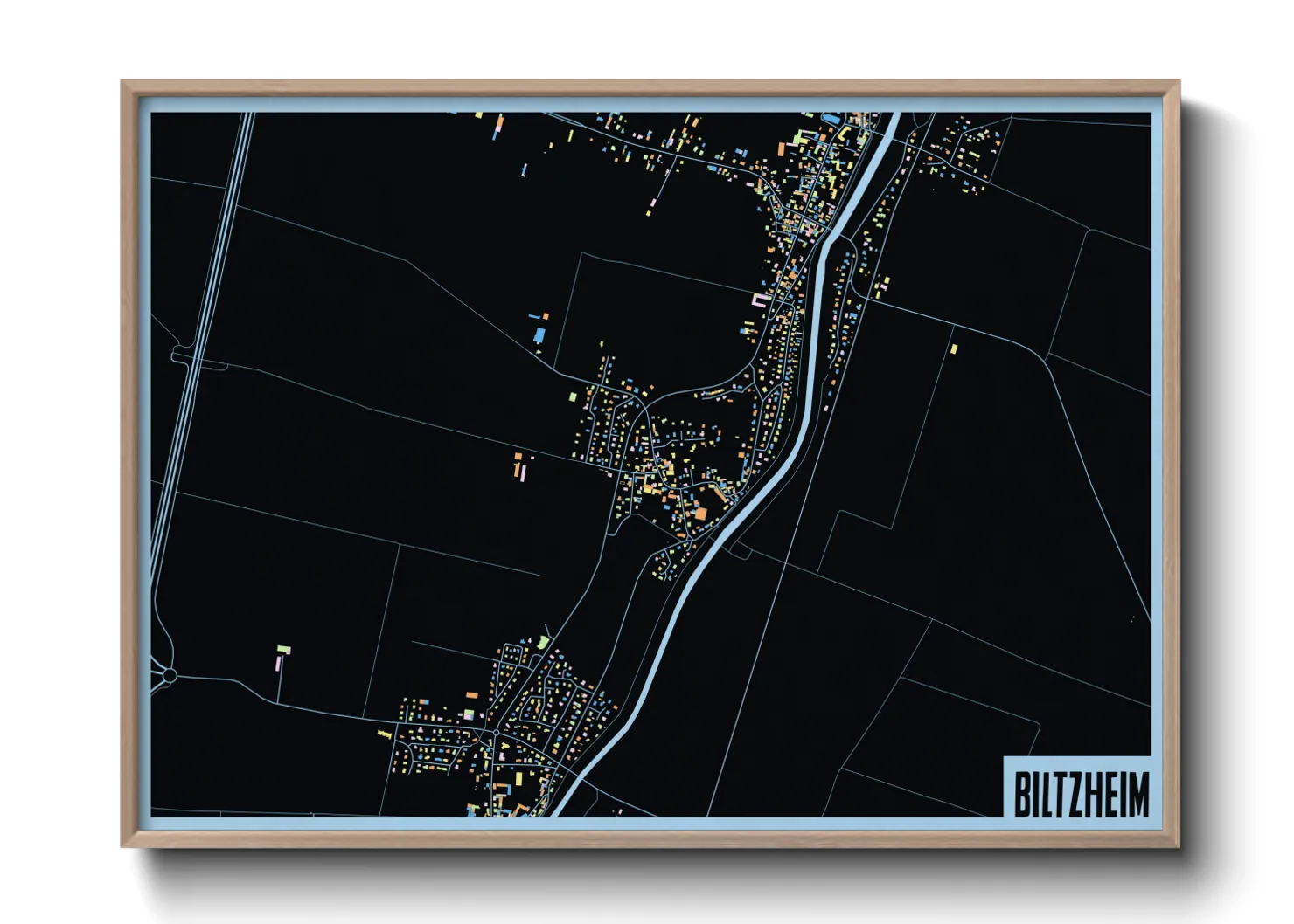 Une affiche de carte sur Biltzheim